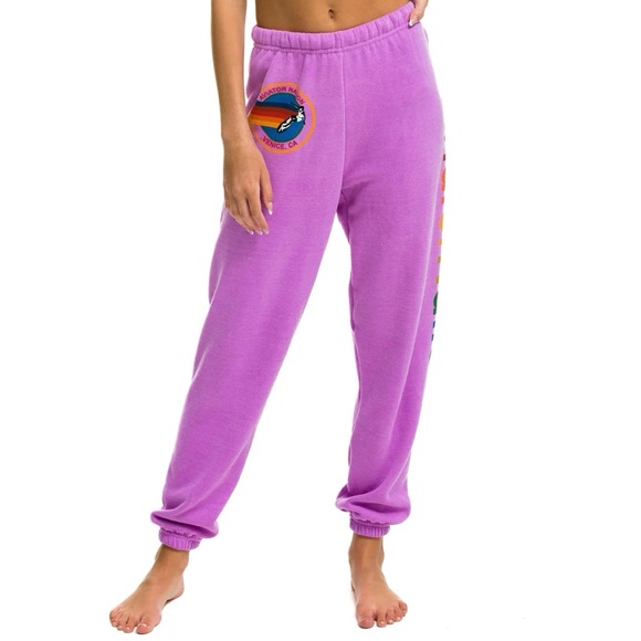 Aviator nation Sweatpants- neon purple